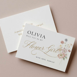 Tarjeta de propuesta para niña de las flores de fl