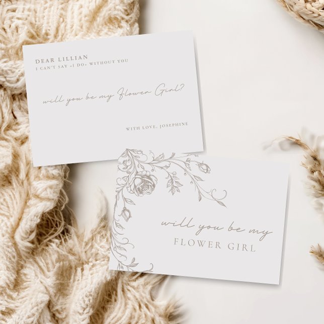 Tarjeta de propuesta para niña de las flores elega (Subido por el creador)