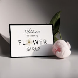Tarjeta de propuesta para niña de las flores minim