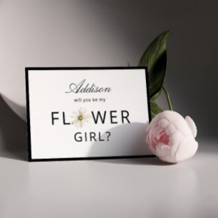 Tarjeta de propuesta para niña de las flores minim