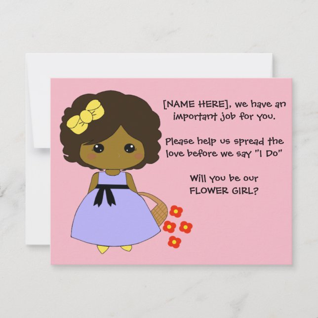 Tarjeta de Propuesta para Niña de las Flores - Mor (Anverso)