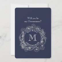 Tarjeta de propuesta para padrino de boda azul mar