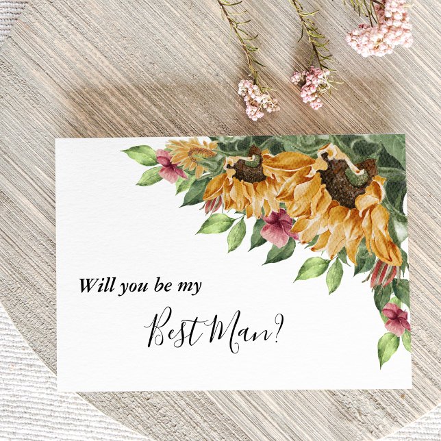 Tarjeta de propuesta para padrino de boda Boho Sun (Subido por el creador)
