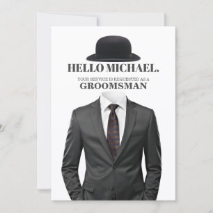 Tarjeta de Propuesta para Padrino de Boda Elegante