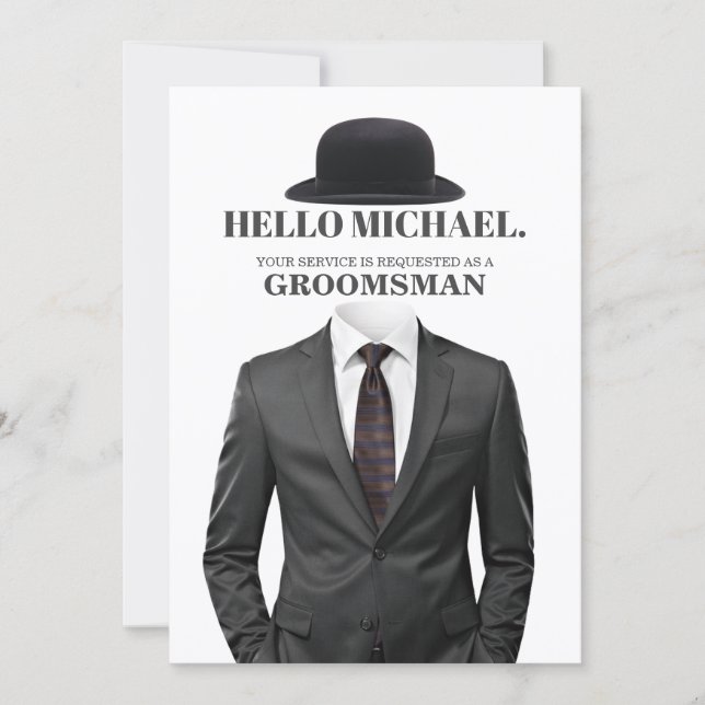 Tarjeta de Propuesta para Padrino de Boda Elegante (Anverso)