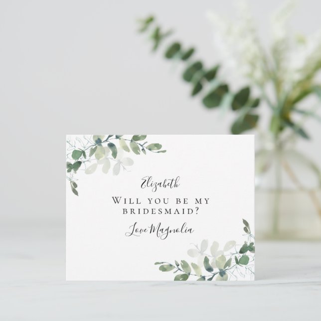 Tarjeta de propuesta sencilla para Eucalyptus Brid (Anverso de pie)