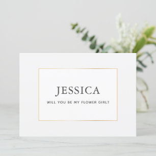 Tarjeta de propuesta sencilla y elegante para chic