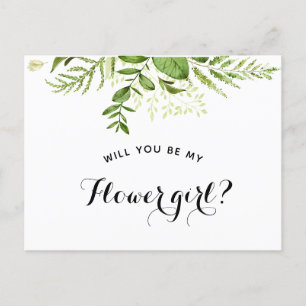 tarjeta de propuesta "¿Serás mi dama de flores?"