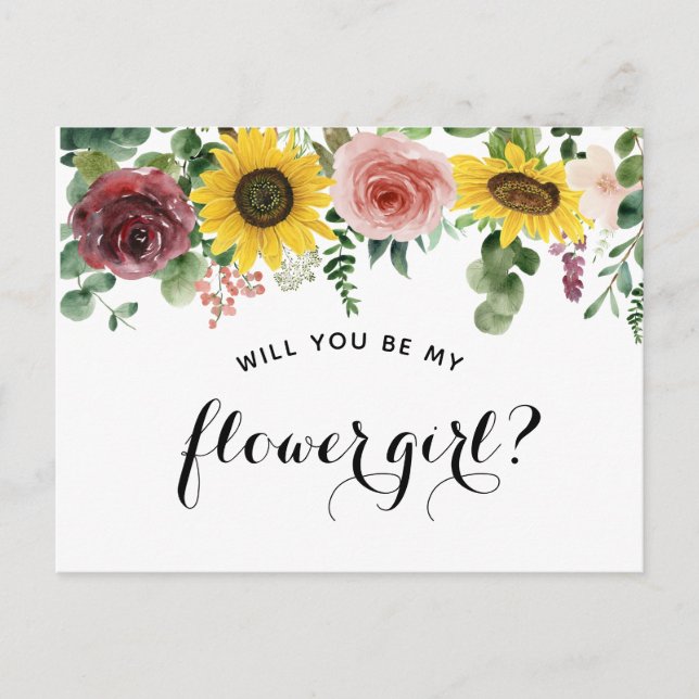 tarjeta de propuesta "¿Serás mi dama de flores?" (Anverso)