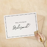 Tarjeta de propuesta simple de Boda Minimalista pa<br><div class="desc">Esta sencilla tarjeta de boda minimalista es perfecta para su elegante boda moderno. Este diseño presenta un guión sencillo en negro sobre un fondo blanco brillante neutro para que coincida con su boda tradicional clásico o su minimalista boda boho en primavera, verano, otoño o invierno. Por favor, siéntase libre de...</div>