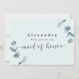 Tarjeta de propuesta simple de Mint Eucalyptus Mai