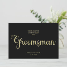 Tarjeta de propuesta simple del Boda de Moda Groom