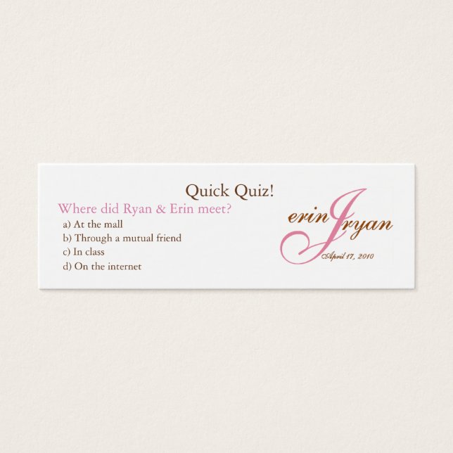 Tarjeta de prueba de boda (Frente)