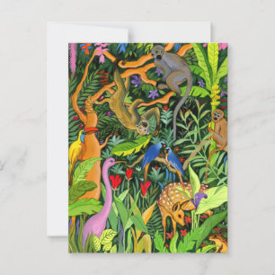 Tarjeta de publicación de animales de bosque capri