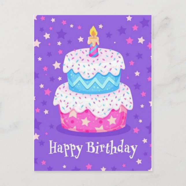 Tarjeta de publicación de cumpleaños feliz de las  (Anverso)