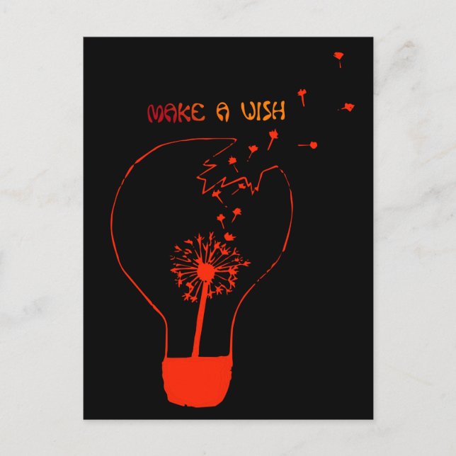 Tarjeta de publicación de deseos Resumen Dandelion (Anverso)