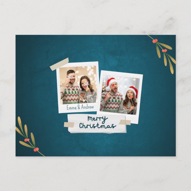 Tarjeta de publicación de fotos de navidades con s (Anverso)