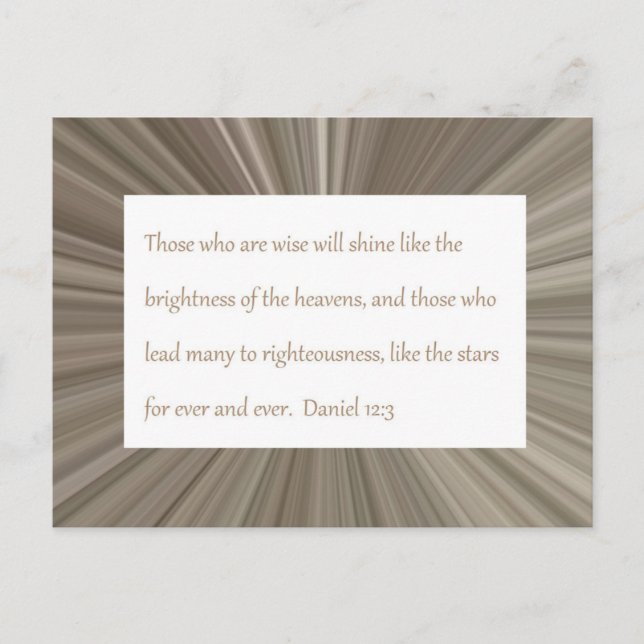 Tarjeta de publicación de guiones Daniel 12:3 (Anverso)