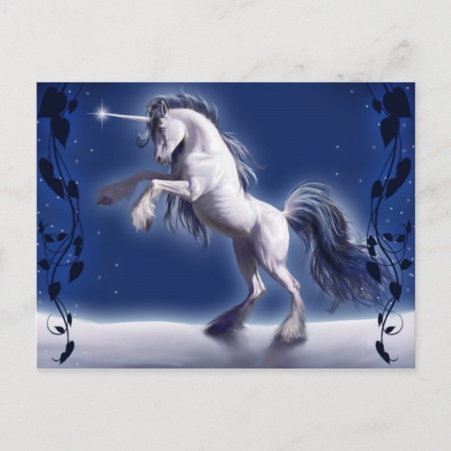 Tarjeta De Publicación De Unicornio En Nieve Fanta (Anverso)
