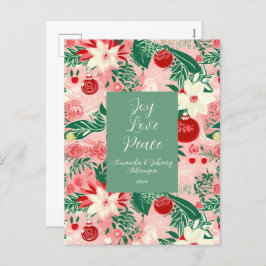 Tarjeta de publicación floral rosa Green Joy Love 