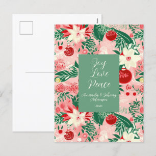 Tarjeta de publicación floral rosa Green Joy Love