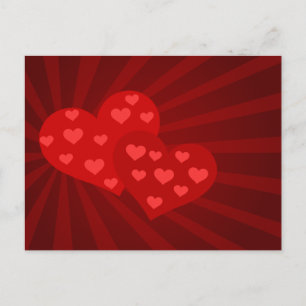 Tarjeta de publicación Red Valentine Hearts