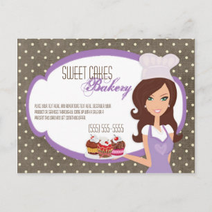 Tarjeta de publicidad Brunette Baker Purple Cup Pa