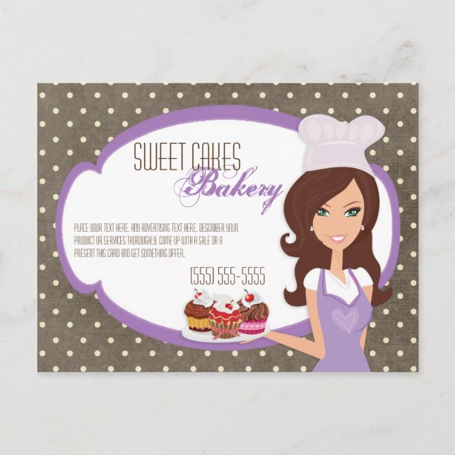 Tarjeta de publicidad Brunette Baker Purple Cup Pa (Anverso)