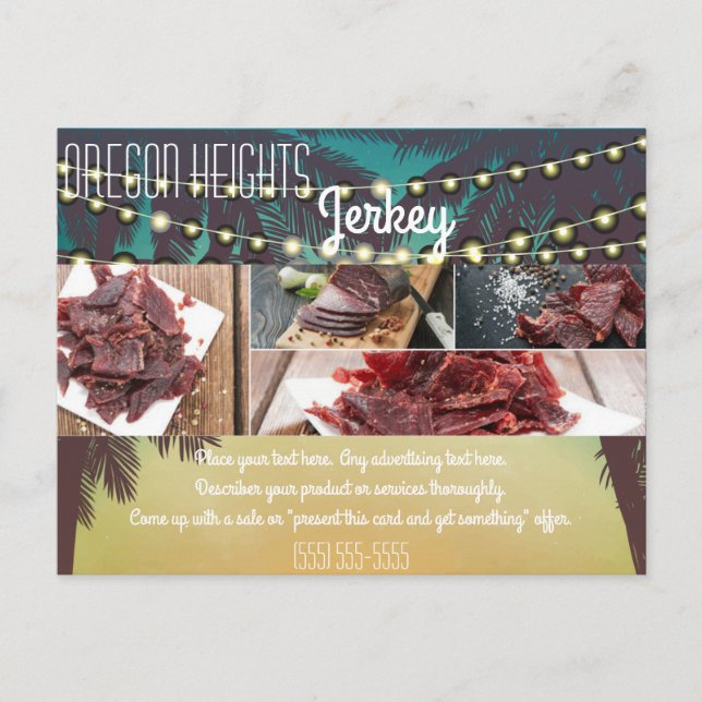 Tarjeta de publicidad de negocios Luces de cadena  (Anverso)