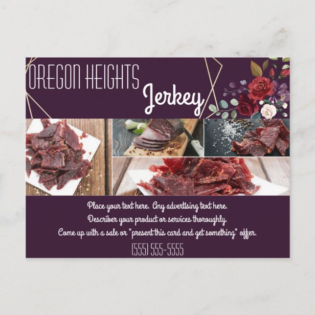 Tarjeta de publicidad de negocios Plum Rosas púrpu (Anverso)