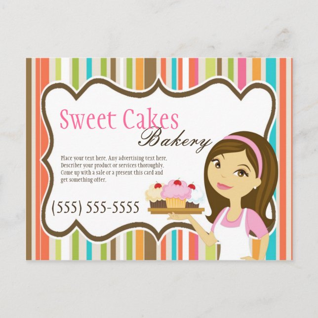 Tarjeta de publicidad Panadería Brunette Baker Cup (Anverso)