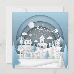 Tarjeta de pueblo navideño