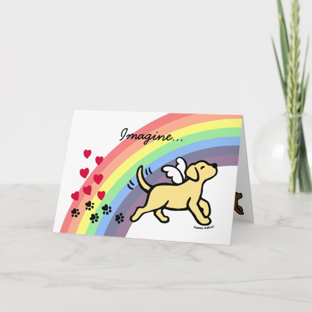 Tarjeta de puente arco iris del corazón del labrad (Anverso)
