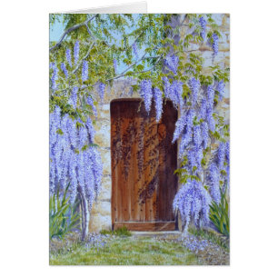 tarjeta de puerta de glicinia