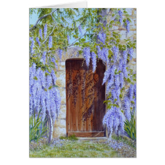 tarjeta de puerta de glicinia