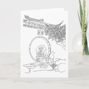 Tarjeta de Puerta de la Luna Pekinesa