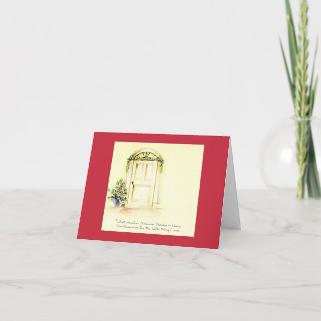Tarjeta de puerta de Navidad vintage (Anverso)