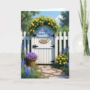 Tarjeta de puerta del día de las madres floral