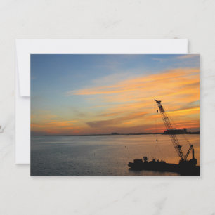 Tarjeta de puesta de sol en vizcaína