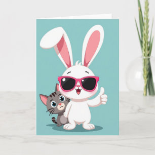 Tarjeta de Pulgar hacia Arriba de Amigos Felices