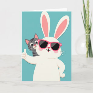 Tarjeta de pulgares hacia arriba de animal genial