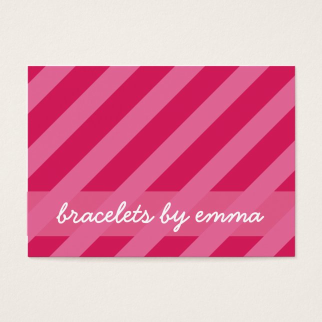 Tarjeta de pulsera de amistad "Stripe rosa" (Frente)