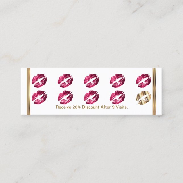 Tarjeta de punción de lealtad - Purpurina rosa cal (Anverso)