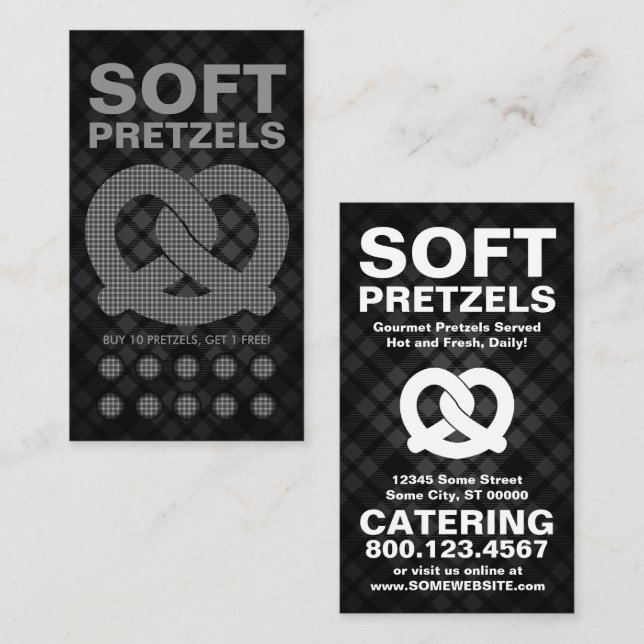 tarjeta de punteo de plaid soft pretzel (Anverso / Reverso)