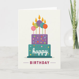 Tarjeta de punto de lunares de pastel alegre