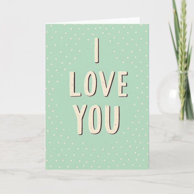 Tarjeta de punto polka moteado Te Amo (Anverso)