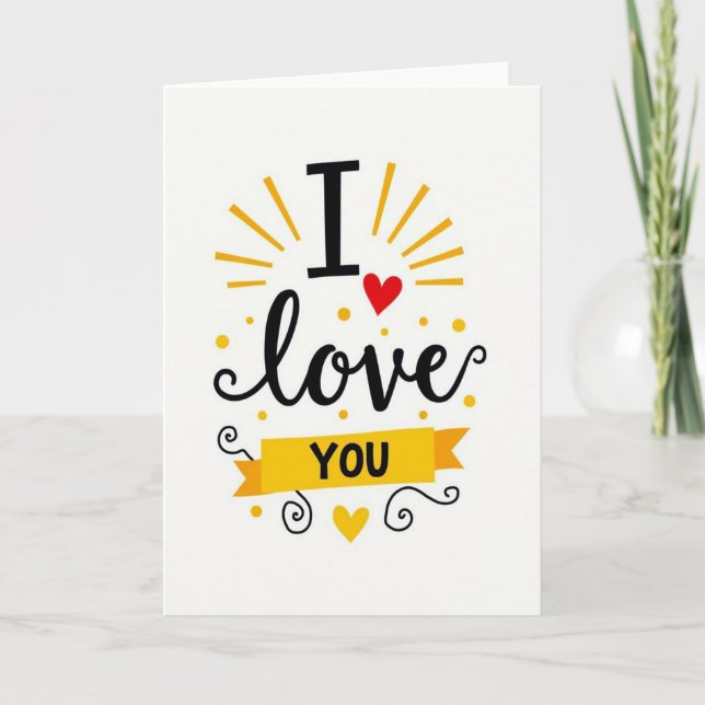 Tarjeta de puntos amarillos te amo (Anverso)