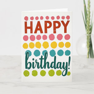 Tarjeta de puntos festivos de cumpleaños