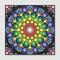 Tarjeta de puntos trippies hippie retro fractal Ma