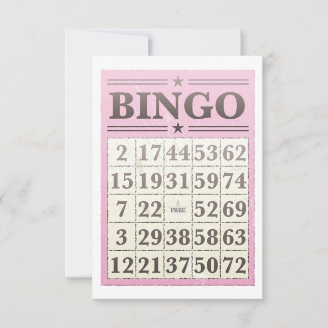 Tarjeta de puntuación de Bingo Rosa (Anverso)